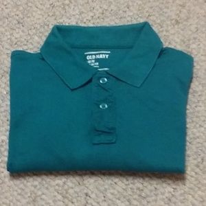 Old Navy teal men's short sleeve polo